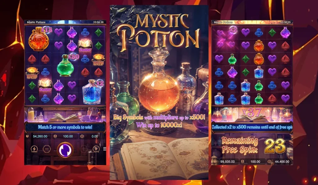 รูปแบบภาพรวมของตัวเกม Mystic Potion